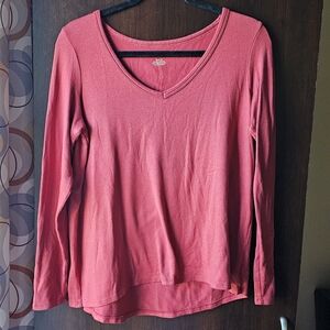American Eagle Outfitters Women's Long Sleeve Top - Burgandy